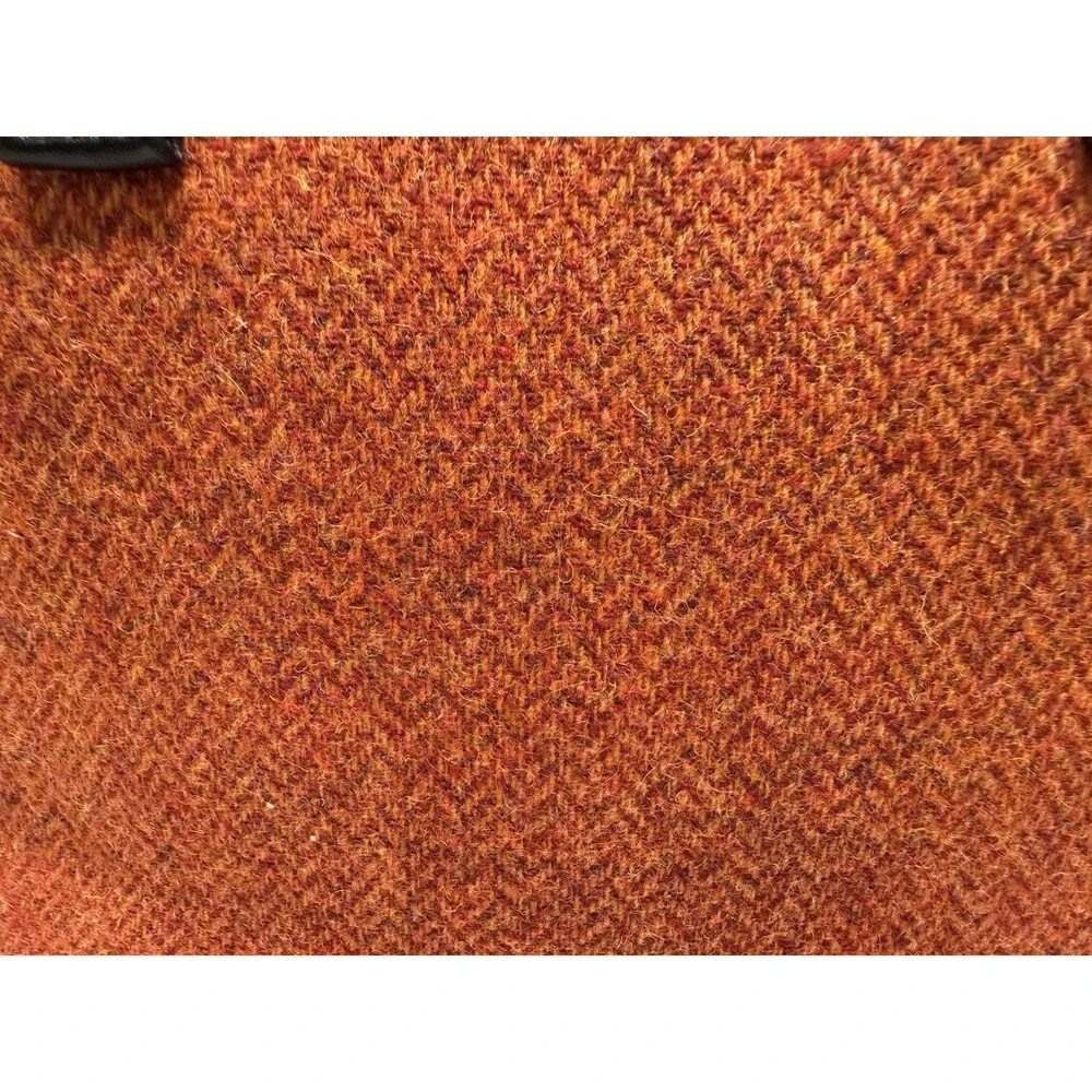 Mucros Weavers Emily Style Tweed Wool Hand Bag Burnt Orange Ireland Bow Accent